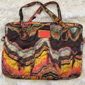 Marc Jacobs Colorful Abstract Pattern Laptop Bag- Multicolor